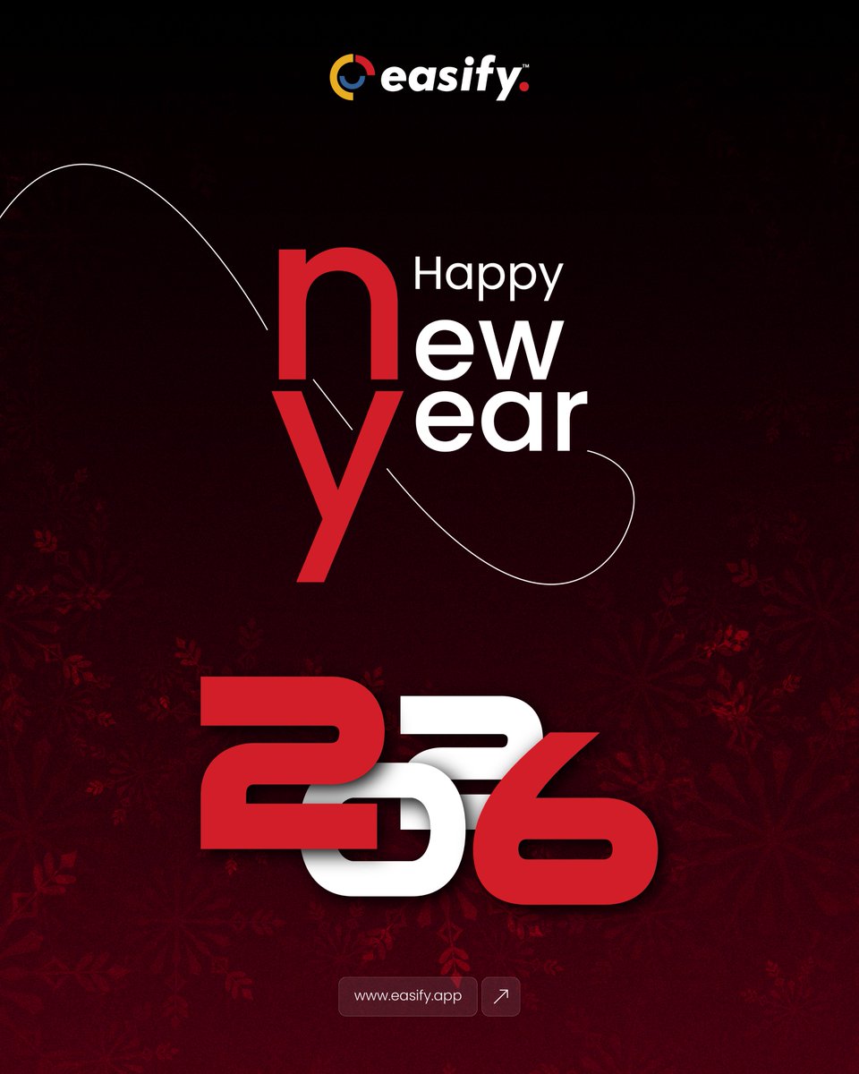 EasifyApp's tweet photo. 🎉 2025 was a year of growth, progress, and big wins-and we couldn't have done it without YOU!
Thank you for being part of this journey. Here's to making 2026 even better together! 

Happy New Year from Team Easify! 🎆
#HappyNewYear https://t.co/mZrP8JqkAK