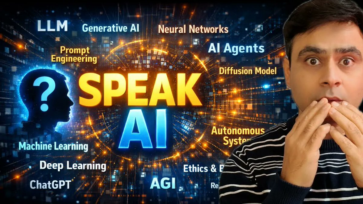 Dtechblackboard's tweet photo. https://t.co/18b3rzTcKy

Learn to speak and understand the TOP 50 AI terms in 2026

Watch the full video here: https://t.co/18b3rzTcKy

#ArtificialIntelligence
#GenerativeAI
#AITerms
#AIForBeginners
#FutureSkills
#AIAgents
#LearnAI
#TechExplained https://t.co/2uTSwXHCYc