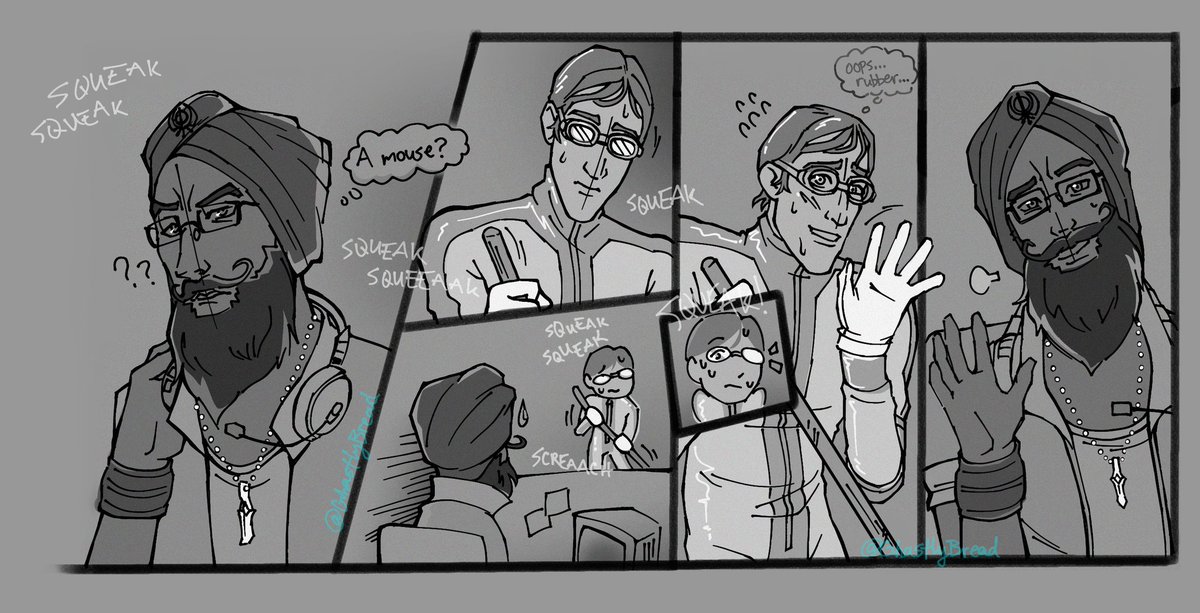 GhastlyBread's tweet photo. a squeaky comic
had an idea. Galen . super hearing. Herman. wears rubber wetsuit. i was so giddy to make this ♪~(´ε` )
#dispatch #comic #waterboy #galendispatch https://t.co/Xjw9xchLxS