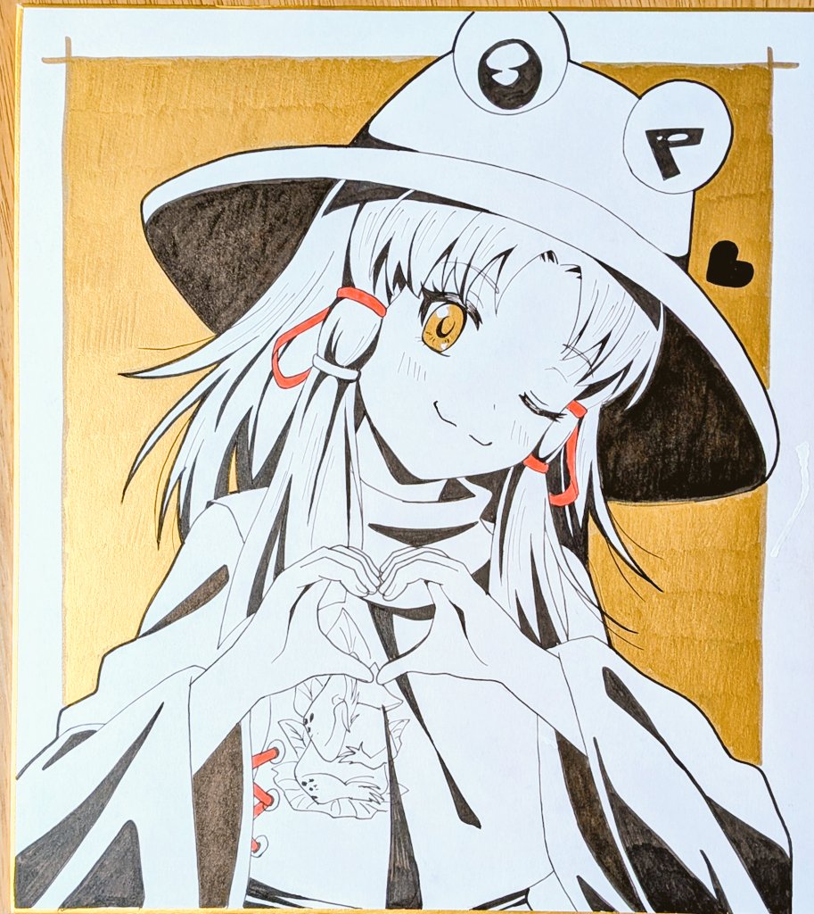 色紙描けましたぁ！！ギリギリです(； ・`ω・´) 各種一万円で頒布し