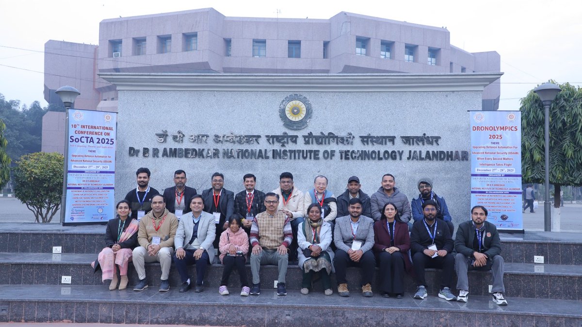 NITJofficial's tweet image. SoCTA 2025 was inaugurated at Dr. B. R. Ambedkar NIT Jalandhar on 27 Dec 2025, bringing together academicians, defence officials, policymakers &amp;amp; researchers to deliberate on AI, soft computing &amp;amp; defence automation under the UDAAN theme.
#SoCTA2025 #DefenceTechnology #AI