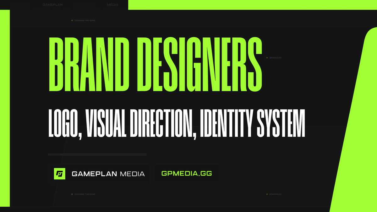 Looking for: [see image] 🚨

GP Media has outgrown its start-up brand.

We’re working with larger, more established partners, and we need a brand that can stand up in a storm and scale with the business. We’re looking for someone to build the next chapter of GP, [details in