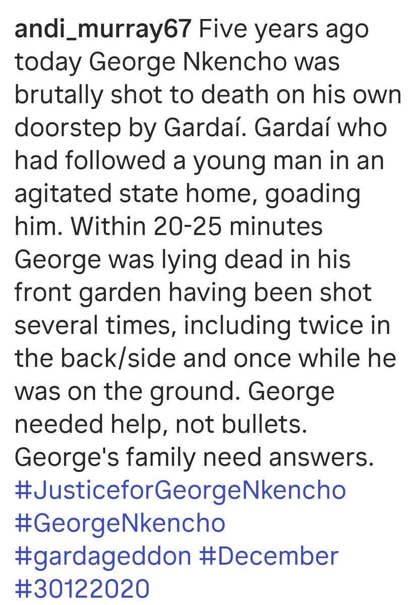 AndreaMurraySP's tweet photo. Today is the fifth anniversary of the shooting to death of #GeorgeNkencho on his own doorstep by Gardaí. #JusticeforGeorgeNkencho #dubw #Gardaí https://t.co/8nlKiC1C5m