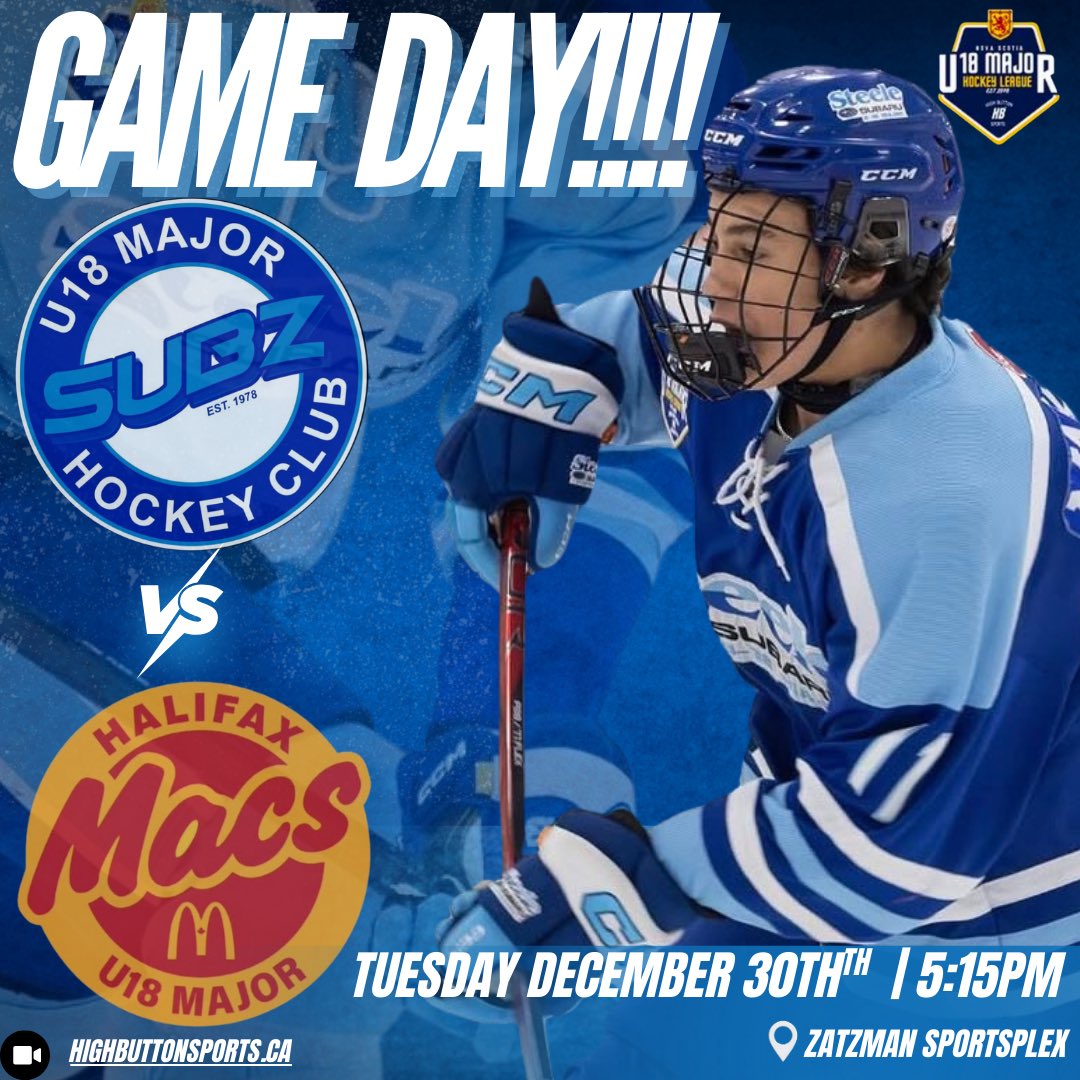 SteeleSubaruHky's tweet photo. Tonight’s a big one! We’re thrilled to welcome back Ryder MacQueen just in time for a showdown between the league’s top two teams! 

Puck drops at 5:15pm!
📍Zatzman Sportsplex

🎥 Live-stream: @thehighbutton 

LET’S GO SUBZ!! 🚙 https://t.co/1djf0JQTEP