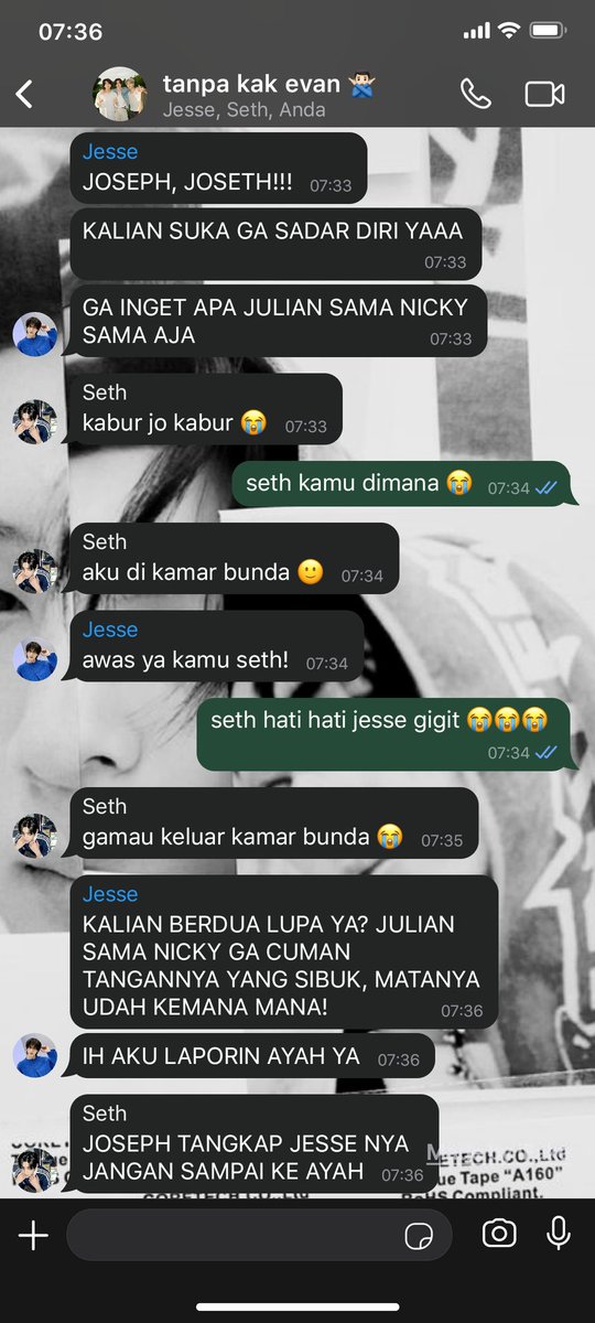 dhnations's tweet photo. gimana jadinya ketika tiga ade kembar kesayangan evan, 𝘫𝘰, 𝘫𝘦𝘴𝘴 dan 𝘴𝘦𝘵𝘩 ditaksir tiga brondong freak 𝘫𝘶𝘭𝘪𝘢𝘯, 𝘸𝘪𝘭𝘭 dan 𝘯𝘪𝘤𝘬? 

kali ini ganti, tiga sahabat yang cemburu

a wonjay sunjake nikhoon series au https://t.co/6vjbyyZ27k
