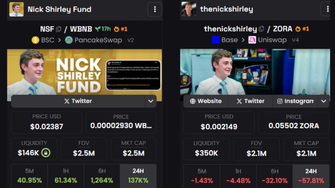 RuneCrypto_'s tweet image. this is kinda funny

a RANDOM memecoin on @bnbchain flipped the “OFFICIAL” creator coin launched by @nickshirleyy and ALSO DONATED 4 times more

can somebody coin this image?

maybe @jessepollak or @brian_armstrong can help me understand what’s going on? 

is zora dead now?