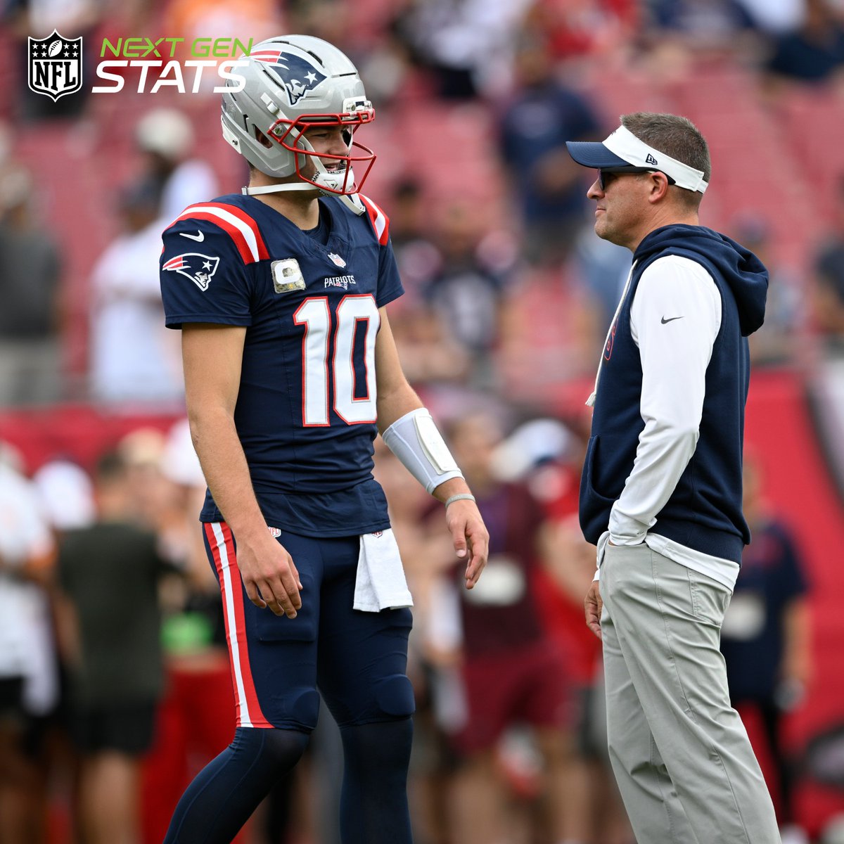 NFL_Researcher's tweet image. Drake Maye passer rating by situation (QB ranks)... 

🔹Overall –  112.9 (1st)
🔹Deep (20+ Air Yds) – 129.2 (1st)*
🔹Under Pressure – 102.6 (1st)*
🔹On the Road – 120.2 (1st)
🔹When Trailing – 110.4 (1st)*
🔹Inside the Pocket - 114.9 (1st)*
🔹Outside the Numbers – 123.0 (2nd)*…