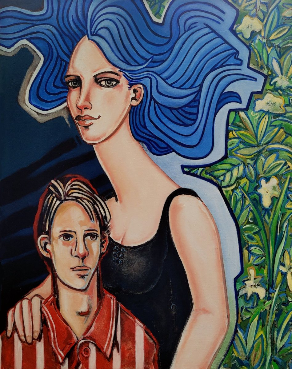 pascalbuffard's tweet image. Toile 2023 Pascal Buffard  " La fée bleue"...vous y croyez encore ?