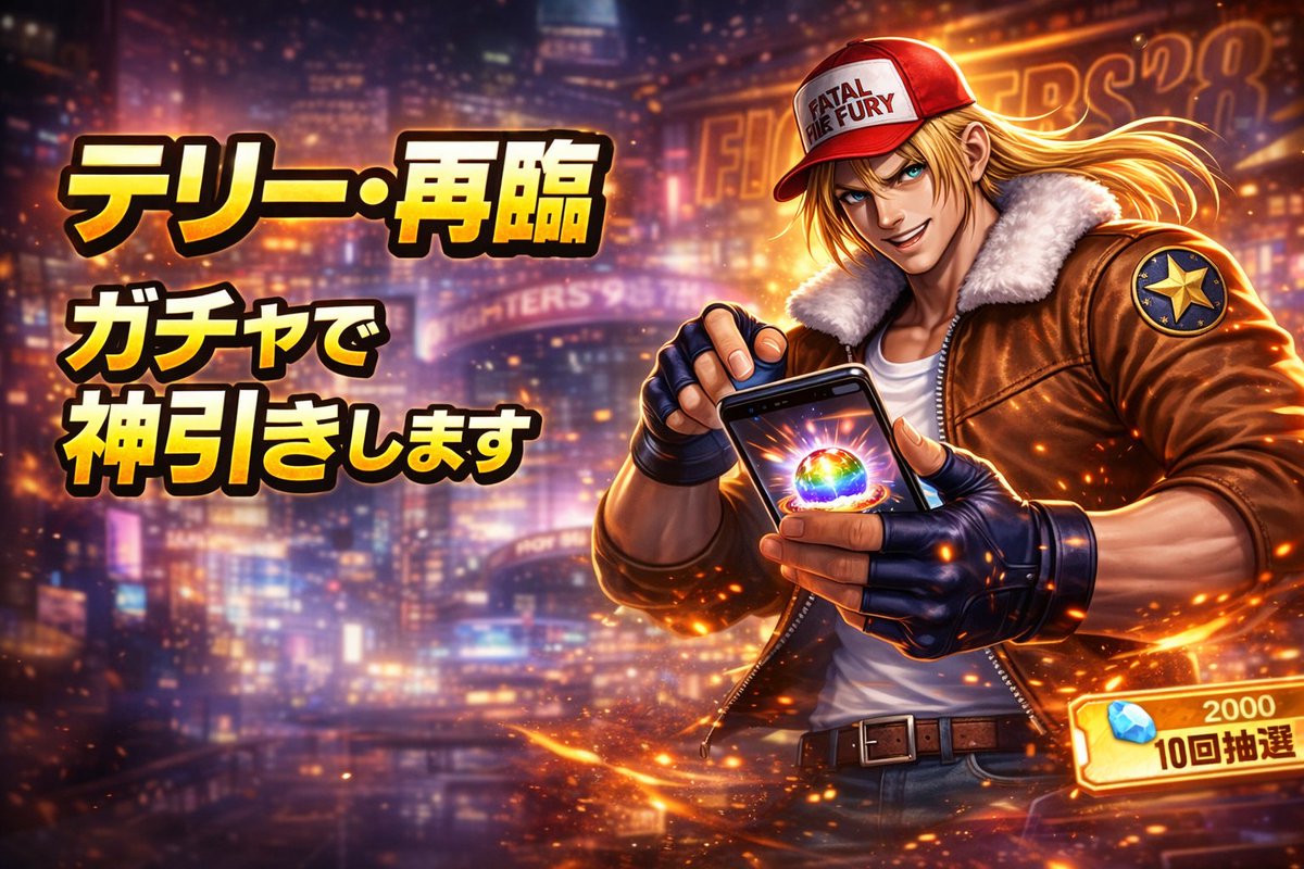 KOF518's tweet photo. 📢【テリー・再臨ガチャ】

新ガチャの動画公開しました🔥🐺

配信はこちら 👇
https://t.co/aRFMllygNB https://t.co/WU9pCd511b