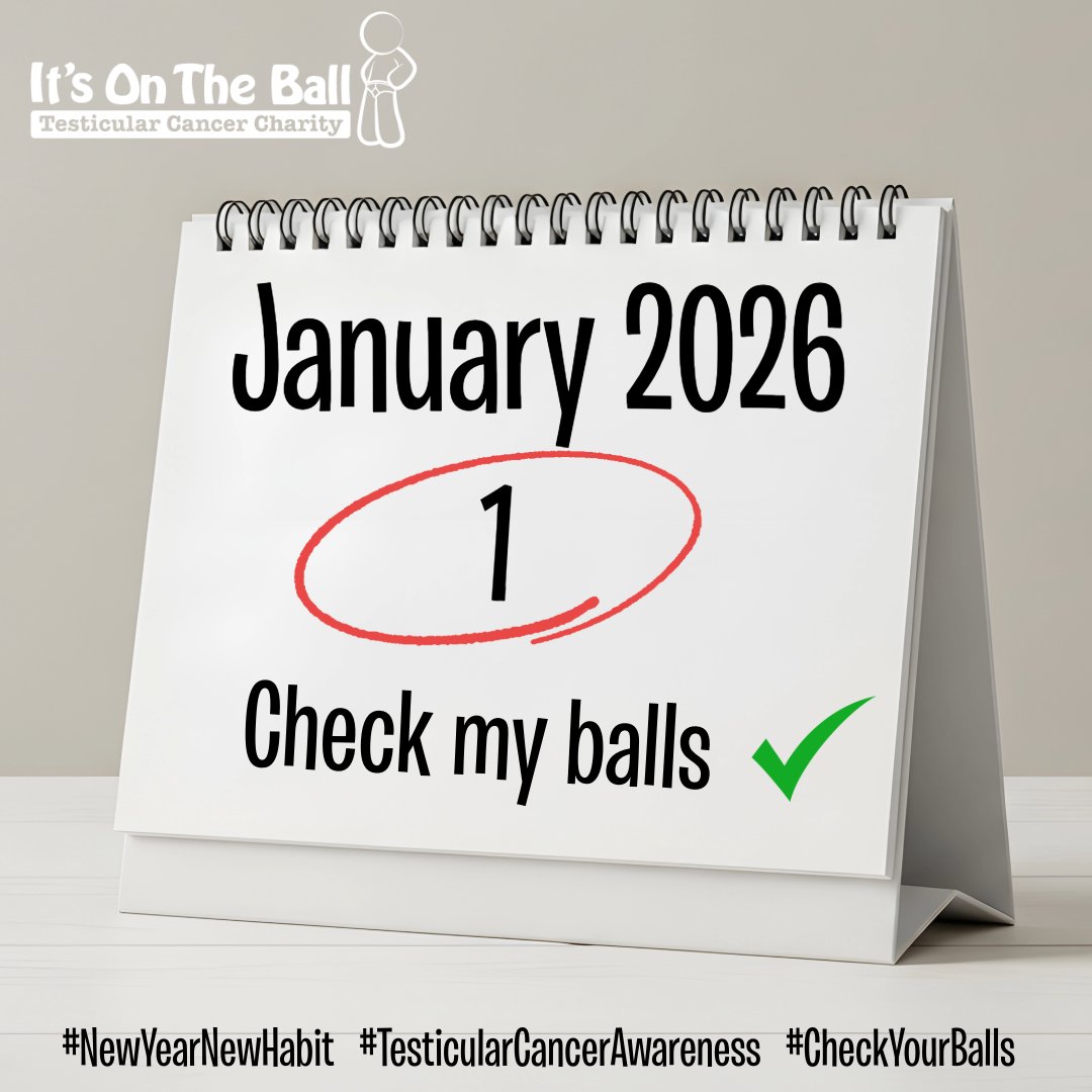 New year. New habit.
This year, add monthly testicular self-checks to your routine.
It takes less than a minute and could save your life.
🎯 Early detection = 95%+ survival rate
🗓️ Check once a month
📢 Talk about it. Share it. Normalise it.
#NewYearNewHabit #CheckYourBalls
