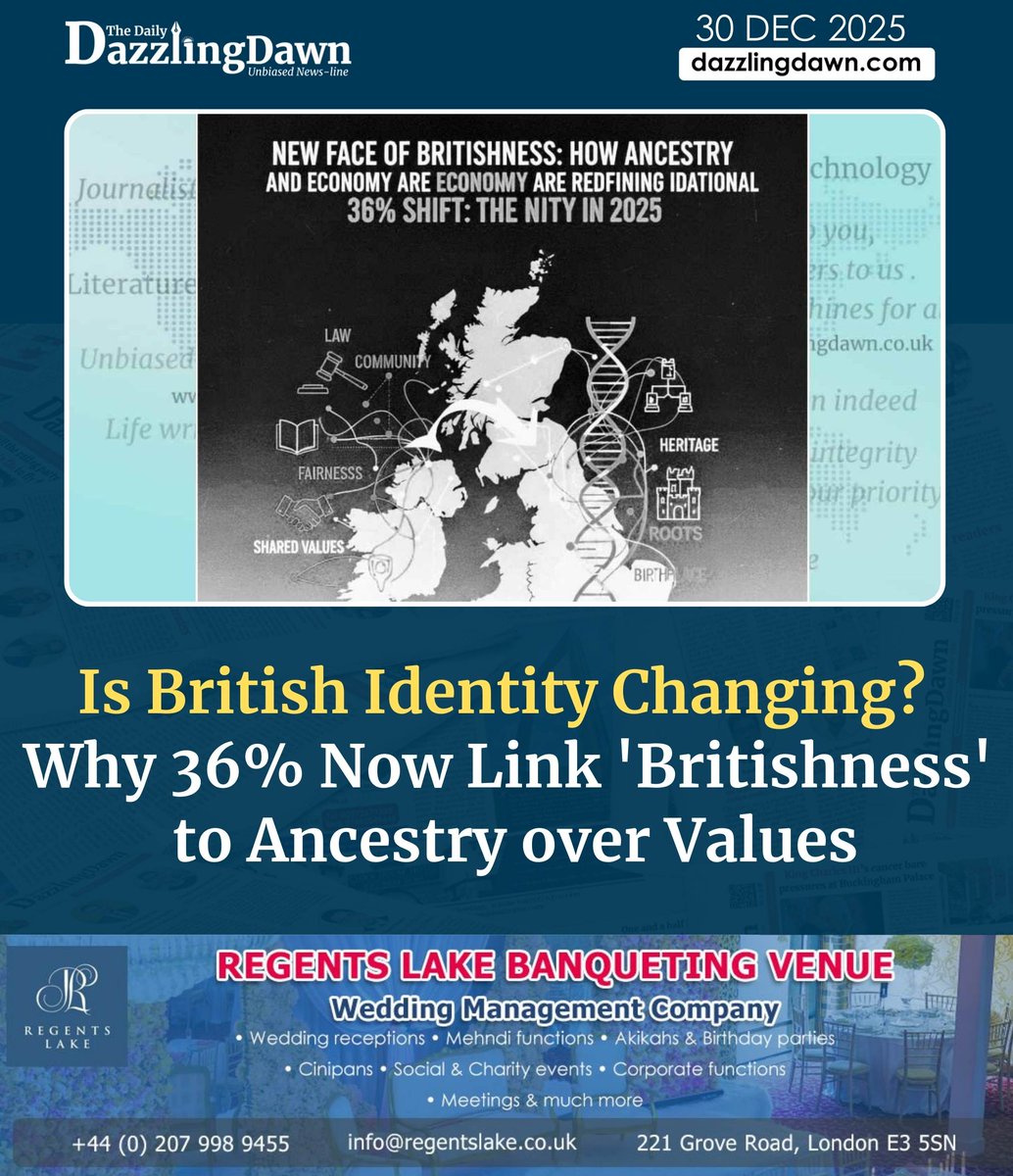 TheDazzlingDawn's tweet image. Is being British about where you're born or the values you hold? New 2025 data reveals a massive shift in national identity...
dazzlingdawn.com/2025/12/30/is-…

#BritishIdentity #UKPolitics #IPPR #NationalIdentity #UKNews2025