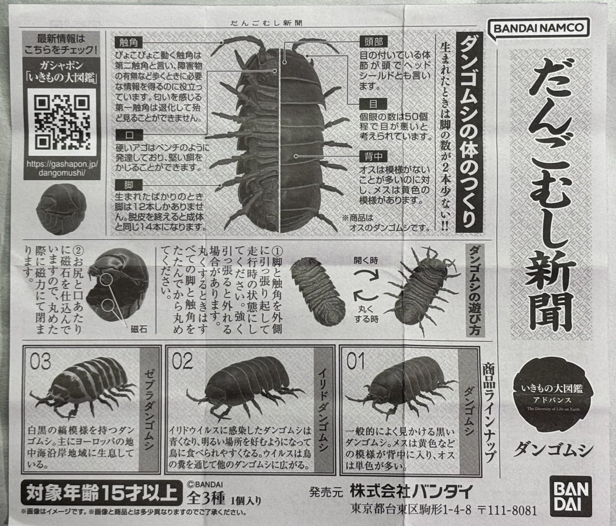 ガチャ ダンゴムシ 青と黒とゼブラ柄の品種があって､欲しかった