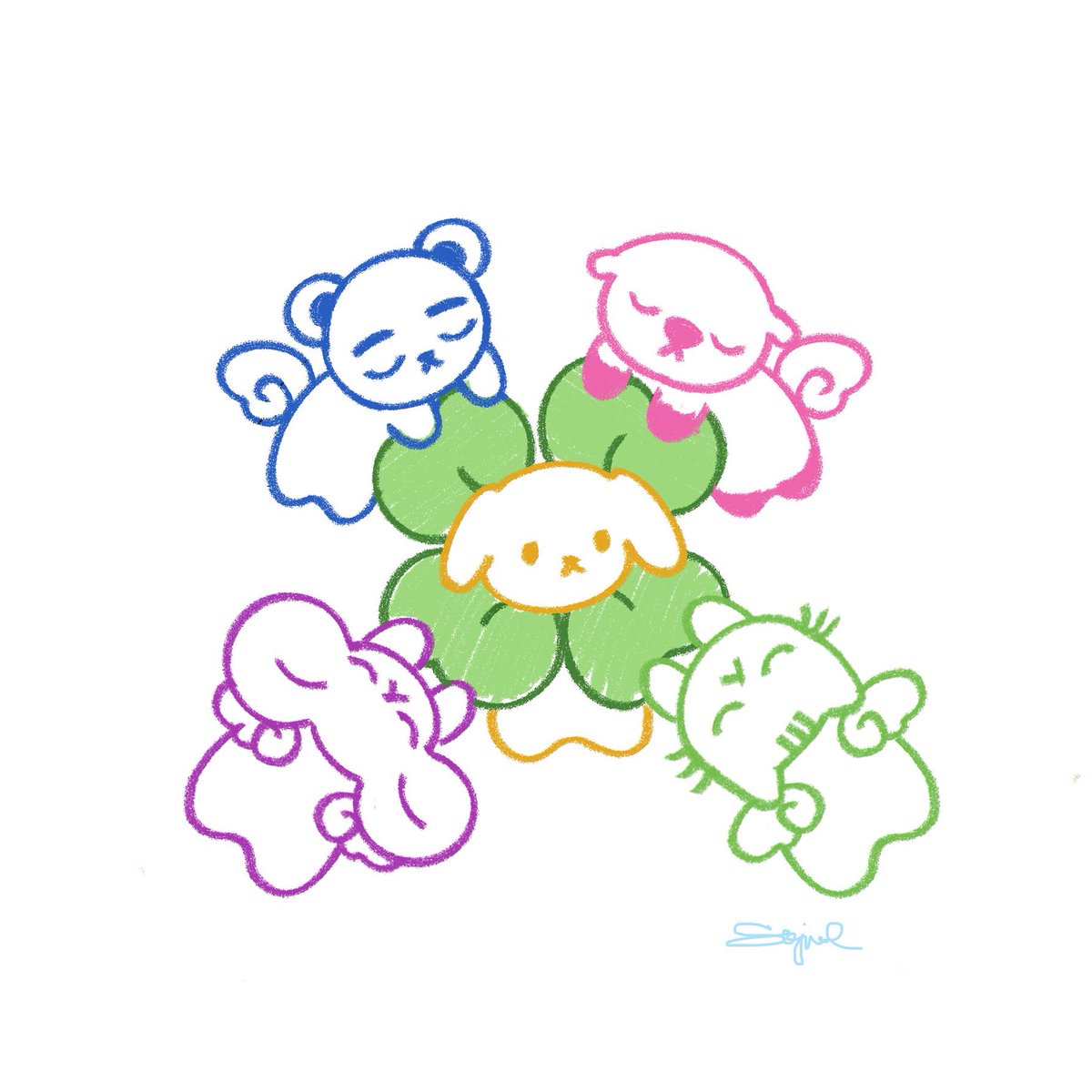 signalsatzu's tweet image. 💙+🩷+💛+💚+💜=🍀#Always_With_Danielle