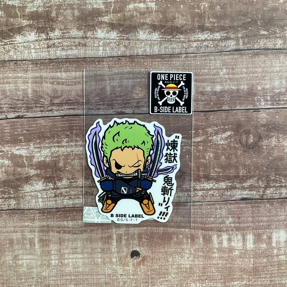 再入荷】 B-SIDE LABELコラボステッカー ゾロ「煉獄鬼斬りィ
