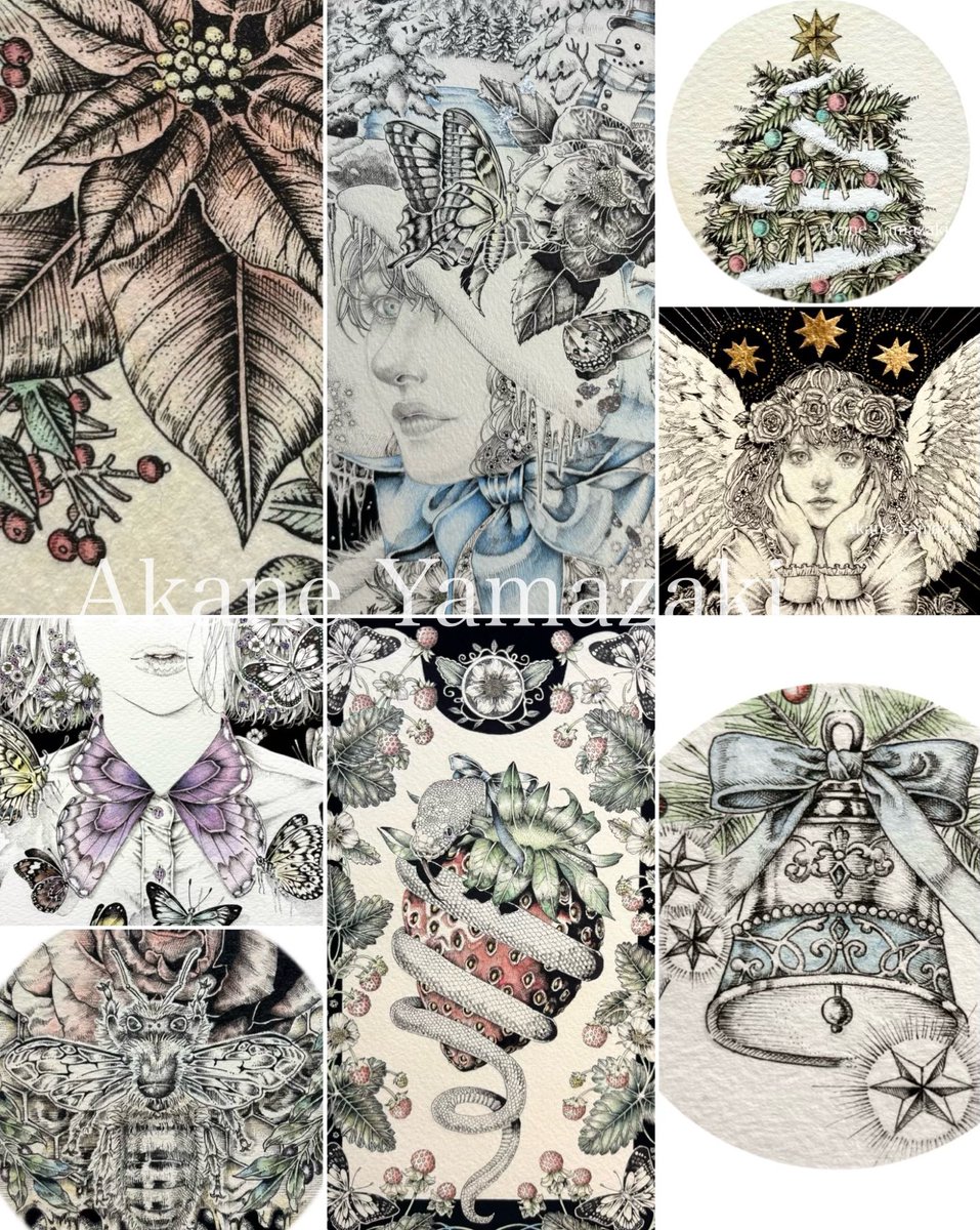 ペン画 4作品 2025年制作総集編 #2025年の集大成を見てください 今年は大小合わせて