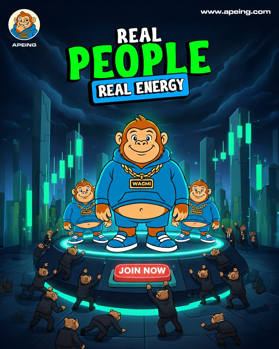 apeingcoin's tweet photo. This isn’t for spectators.
It’s for the ones who actually move when the candles light up. 📈
Real people. Real energy!
Follow X and join the Gang!!
#Apeing #APE #Community #FollowX https://t.co/QahMKRBifs