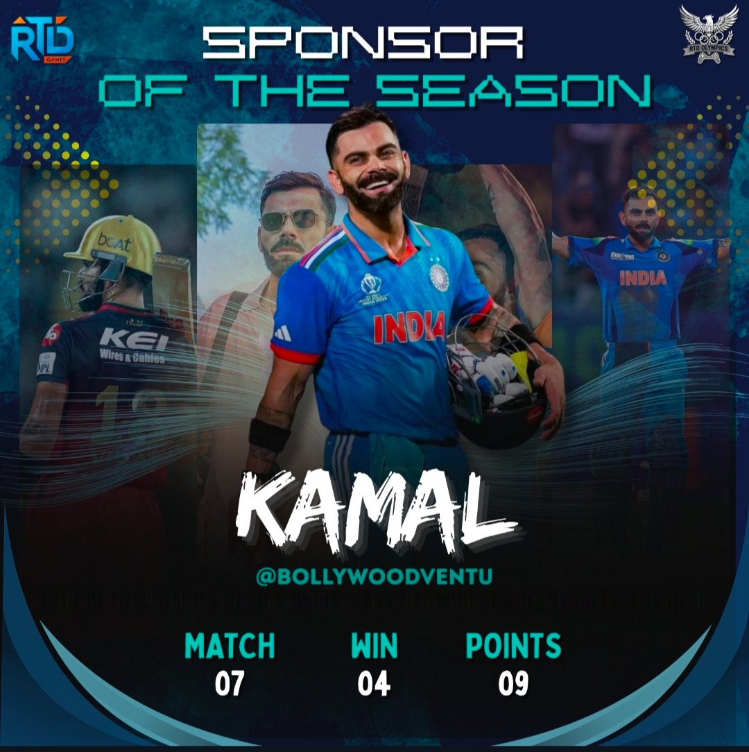 RTD OLYMPICS AWARDS.

Congratulations @vjn_kr9s and <a href="/Bollywoodventu/">Kamal (K⭐)</a> for Winning SPONSOR OF THE SEASON 🎉

Fantastic Performance by VJ &amp; Kamal for Their Teams 💪

#RTDOlympics