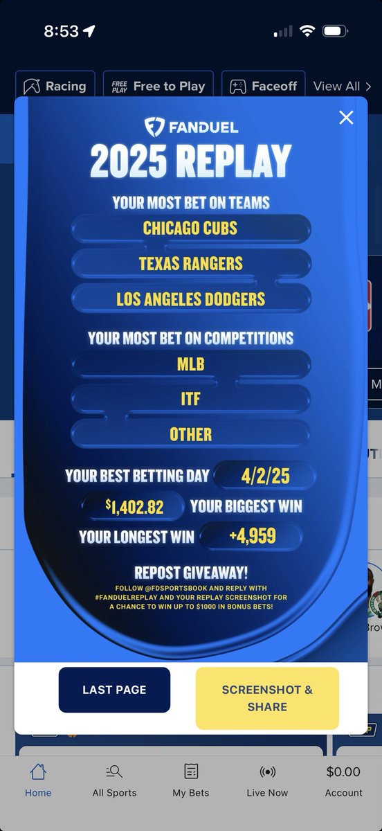 Kapo45turner's tweet photo. @FDSportsbook #FanDuelReplay https://t.co/tKNda1B1Vs