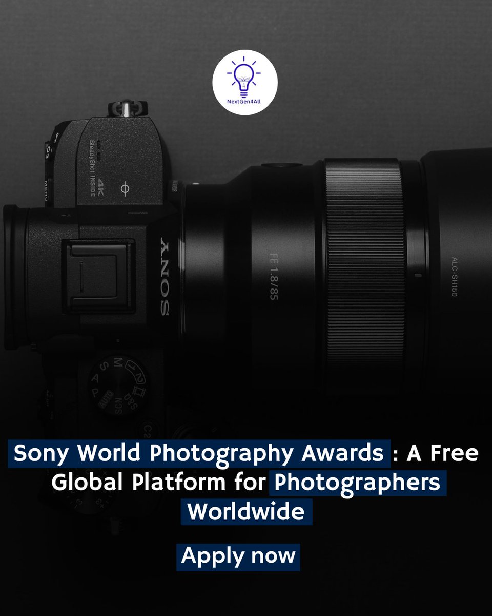 NextGen4All's tweet image. Calling photographers worldwide 📸
The Sony World Photography Awards are FREE to enter and offer cash prizes, global exposure &amp;amp; Sony equipment.
⏰ Deadlines vary by category

Apply via  worldphoto.org/sony-world-pho…

#SonyWorldPhotographyAwards #Photography #FreeCompetition