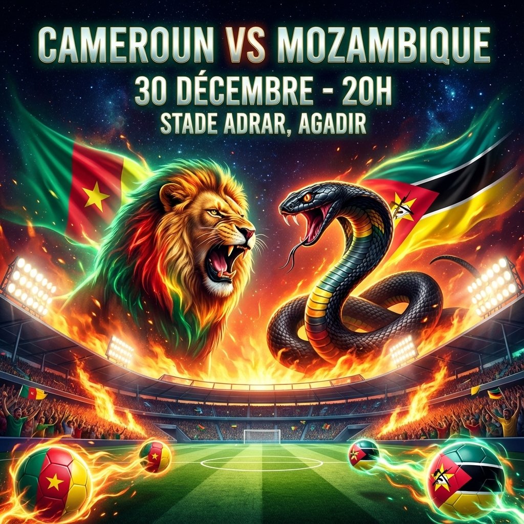 Je viens de concevoir ce flyer divin en un clic 🔥
une seule adresse : flyers-maker.vercel.app

#flyer #cameroon #mozambique #ia #tech #football #sport #can #competition #africa