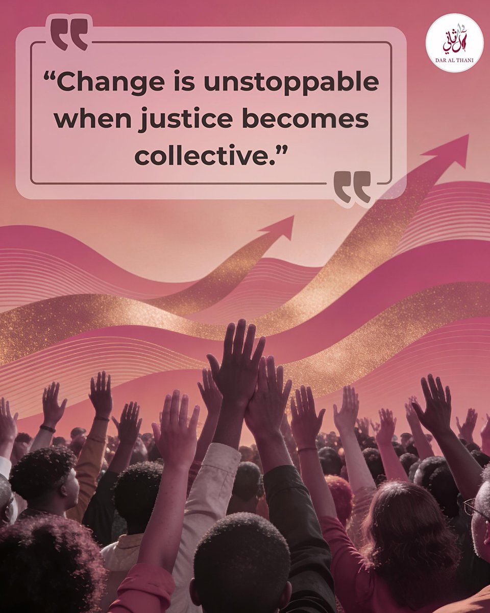 dar_althani's tweet photo. Change is unstoppable when justice becomes collective — together, we rise beyond boundaries.
#JusticeForAll #CollectiveChange #UnstoppableTogether #VoicesOfJustice #PowerInUnity #ChangeMakers #GlobalSolidarity #JusticeMovement #RiseTogether #Qatar https://t.co/i0kpgQp3Tz