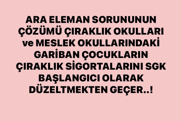 <a href="/MuratBalSmmm/">Murat Bal</a> <a href="/benguturktv/">Bengü Türk</a> <a href="/selvii_kahraman/">Selvi Kahraman</a> <a href="/selcukgulten/">Selçuk Gülten</a> <a href="/tukonfed1/">deneme</a> <a href="/sgmdernegi/">SOSYAL GÜVENLİK MÜŞAVİRLERİ DERNEĞİ</a> Staj/çıraklık dönemlerinde verilen SGK numarası bir formalite değil, çalışmanın belgesidir.
Biz, sadece hakkımız olanı 
istiyoruz. 

<a href="/MuratBalSmmm/">Murat Bal</a>
<a href="/selvii_kahraman/">Selvi Kahraman</a>
<a href="/benguturktv/">Bengü Türk</a>
#salı
Yeni Yılda #StajyerÇırakYineYokSayılmasın