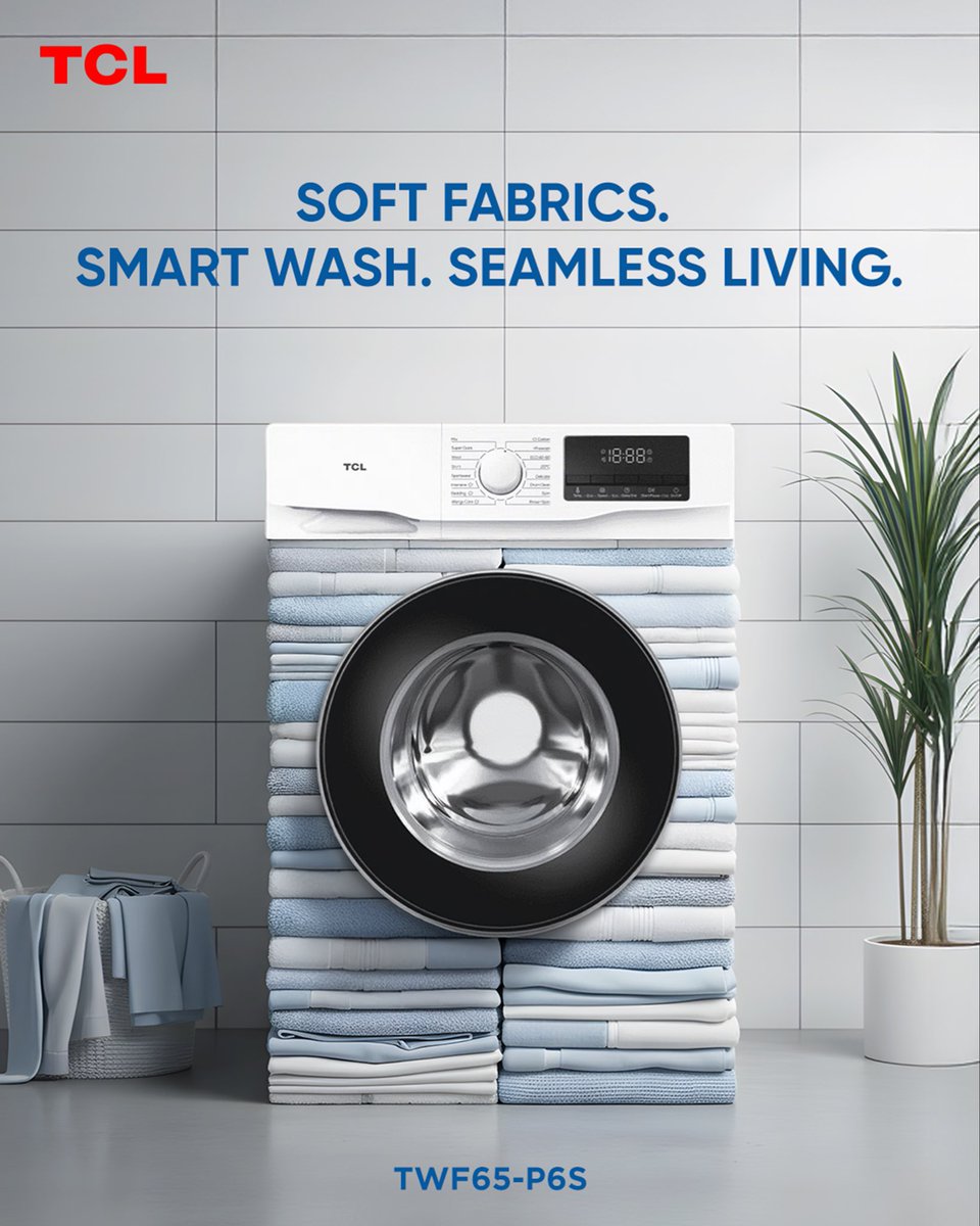 tcl_india's tweet image. Built with freshness. Powered by intelligence.
Welcome to smarter washing with TCL.

#TCL #SmartWashing #SeamlessLiving #LaundryRedefined