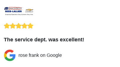 ReedLallierChev's tweet photo. We just received a great review on Google. Thank you rose frank! https://t.co/8yriu3PAXU