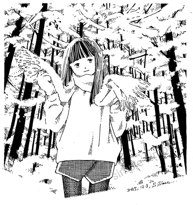 本日はやはり新作お休みです。
#今月描いた絵を晒そう  ①
12月前半から4枚です。
描けた数は少なめですが、わりと気に入ったものが描けました☺️ 