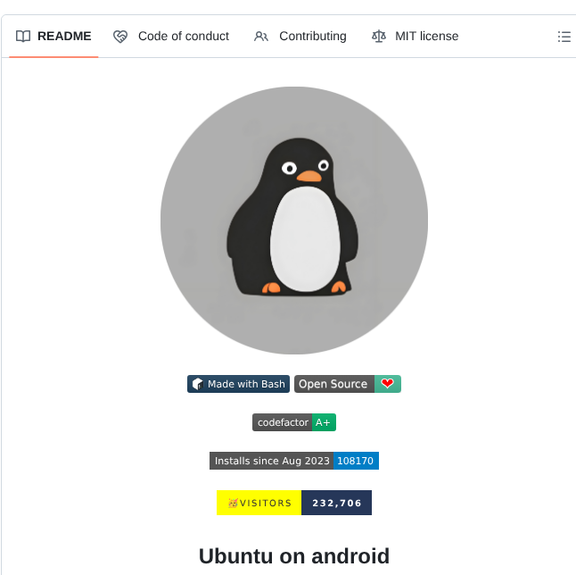 tom_doerr's tweet photo. Installs Ubuntu with desktop environments on Android via Termux

https://t.co/X8DUNXPbid https://t.co/h0oEADSQsg