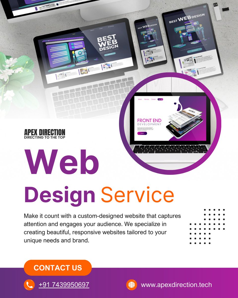 APEXdirection's tweet photo. 🚀 Elevate Your Online Presence with Apex Direction!

At Apex Direction, we specialize in creating beautiful, responsive websites that engage your audience and drive results. 

📞 Contact us today: +91 7439950697
🌐 Visit: https://t.co/BRB2tg9YBL

#WebDesign #ResponsiveDesign https://t.co/fTO0h2xKkh