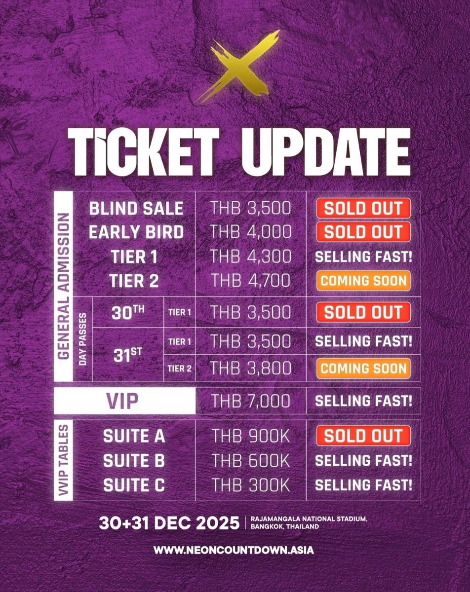 XeiySa25001's tweet photo. 🔥ปล่อยบัตร🔥บัตรวันนี้
โต๊ะ  SUITE ViP/A2(วันที่ 30) เข้าได้ 15คน ปล่อย 5แสน
      🔥หน้างาน  900 k
      🔥 ปล่อย 500 k
อยู่หน้างาน
โทร 0865594303

#neoncountdown
#NEONCountdown2025
#neoncountdown2025 https://t.co/iJFkarZM8r