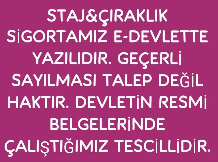 <a href="/MuratBalSmmm/">Murat Bal</a> <a href="/benguturktv/">Bengü Türk</a> <a href="/selvii_kahraman/">Selvi Kahraman</a> <a href="/selcukgulten/">Selçuk Gülten</a> <a href="/tukonfed1/">deneme</a> <a href="/sgmdernegi/">SOSYAL GÜVENLİK MÜŞAVİRLERİ DERNEĞİ</a> Staj/çıraklık dönemlerinde verilen SGK numarası bir formalite değil, çalışmanın belgesidir
Biz, sadece hakkımız olanı 
istiyoruz

<a href="/RTErdogan/">Recep Tayyip Erdoğan</a>
<a href="/dbdevletbahceli/">Devlet Bahçeli</a>
<a href="/eczozgurozel/">Özgür Özel</a>
<a href="/ismailozdemirrr/">İsmail ÖZDEMİR 🇹🇷</a>
<a href="/mustafacavusmhp/">Mustafa Çavuş MHP</a>
<a href="/oktay_saral/">Oktay SARAL</a>
<a href="/_cevdetyilmaz/">Cevdet Yılmaz</a>
<a href="/akbasogluemin/">Av. M.Emin AKBAŞOĞLU 🇹🇷</a>  #StajyerÇırakYineYokSayılmasın