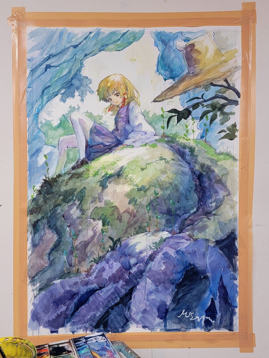 今年の冬コミは手描きのポスターを用意してみました。B1サイズの紙に