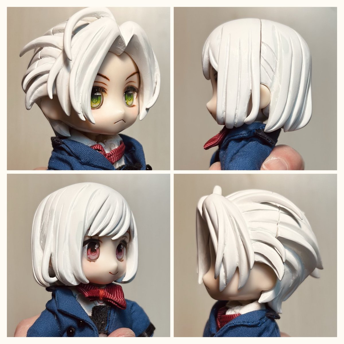 6rnEj's tweet photo. コミスパででいろんなねんどろいどさんをみて
え…頭ちっちゃ…髪繊細…😳
とショックだったので
ひっそり七マリちゃの髪をリメイクしていました
七ツ森くんのお誕生日までに着彩完了出来てるといいな https://t.co/4Yl9VS9qSa