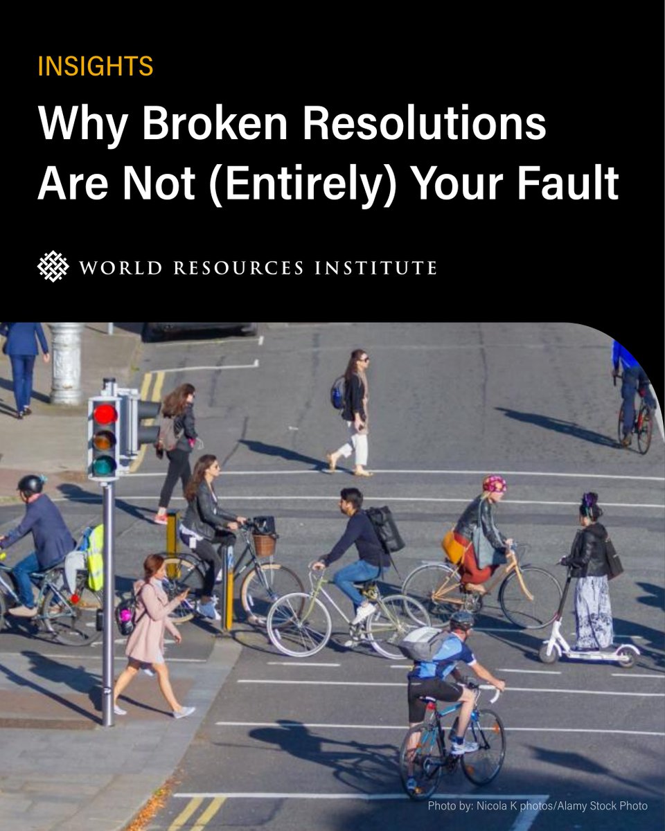 WRIClimate's tweet image. Why do New Year’s resolutions often fail?🧠 

#BehavioralScience shows it’s not just about motivation, our choices are shaped by systems and environments. Durable climate action requires both personal action and systemic change.

More from @WRIClimate 👉 bit.ly/3YPyngS