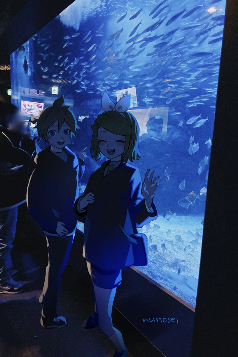2025年最後は鏡音と水族館に行ったんだ😊