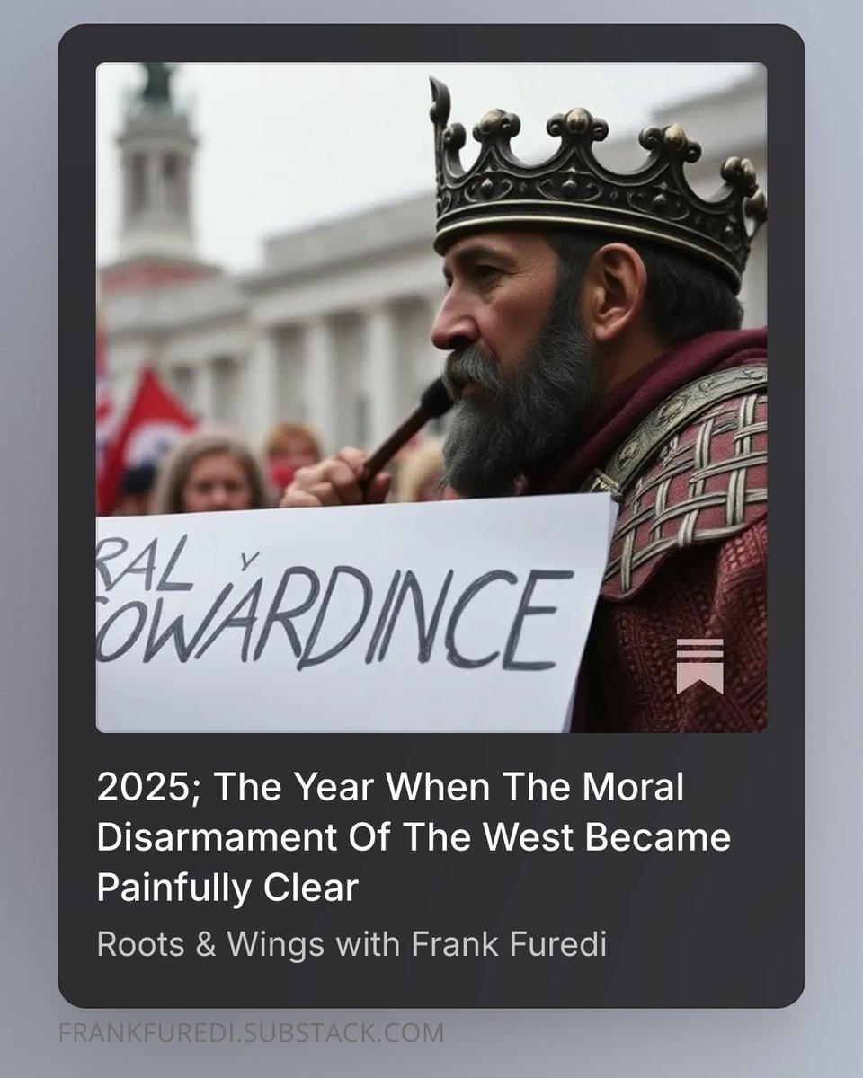 Furedibyte's tweet image. 2025; The Year When The Moral Disarmament Of The West Became Painfully Clear open.substack.com/pub/frankfured…