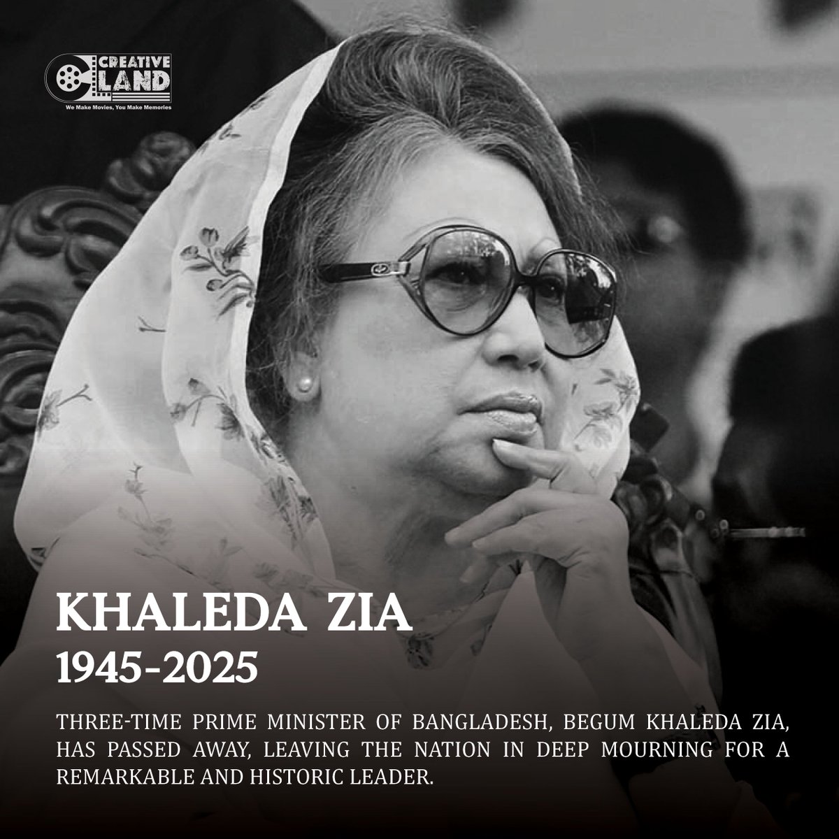 creativela84557's tweet photo. Bangladesh mourns a defining figure

#KhaledaZia #CreativeLandFilms https://t.co/8ELx8NENCP