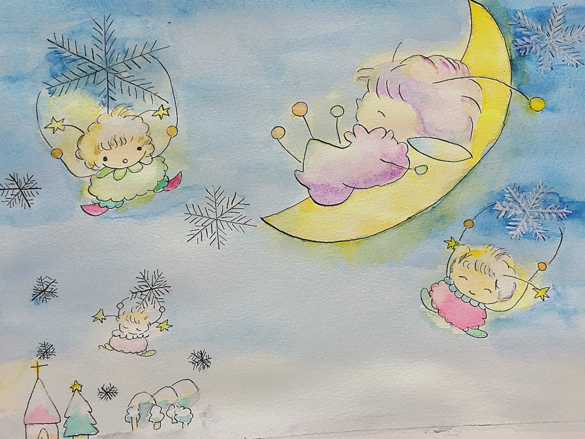RioHanamiya's tweet photo. おやすみ😴💤
＃illustration ＃透明水彩
＃イラスト https://t.co/ya9qJSrq1y