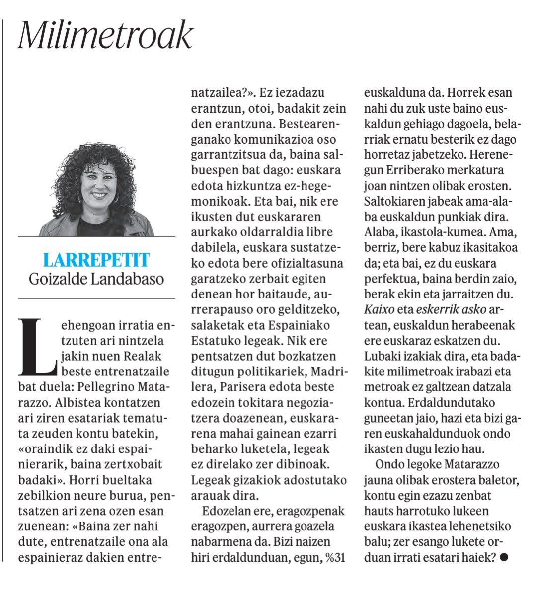 Milimetroak berria.eus/iritzia/larrep… by Goizalde Landabaso via <a href="/berria/">Berria.eus</a>