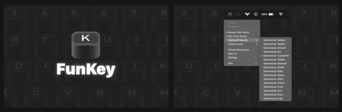 #FunKey 3.0 just made my Mac feel way more satisfying. ⌨️🖱️✨

Adds realistic mechanical key + mouse click sounds with instant feedback (no lag) — right from the menu bar.

Perfect for coding, designing, writing, or just making work feel fun. ⚡️

What I like: lightweight + native