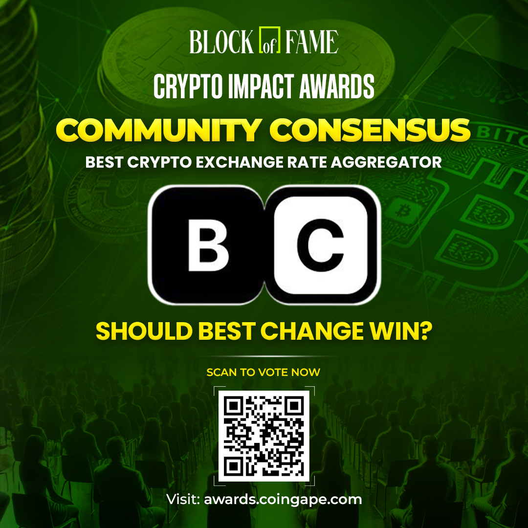 🙌 Crypto Impact Awards Community Consensus BestChange simplifies value  discovery by monitoring exchange rates across trusted exchangers Should  @bestchangeeng win the Best Crypto Exchange Rate Aggregator Award? Comment  below 📌 Vote now: