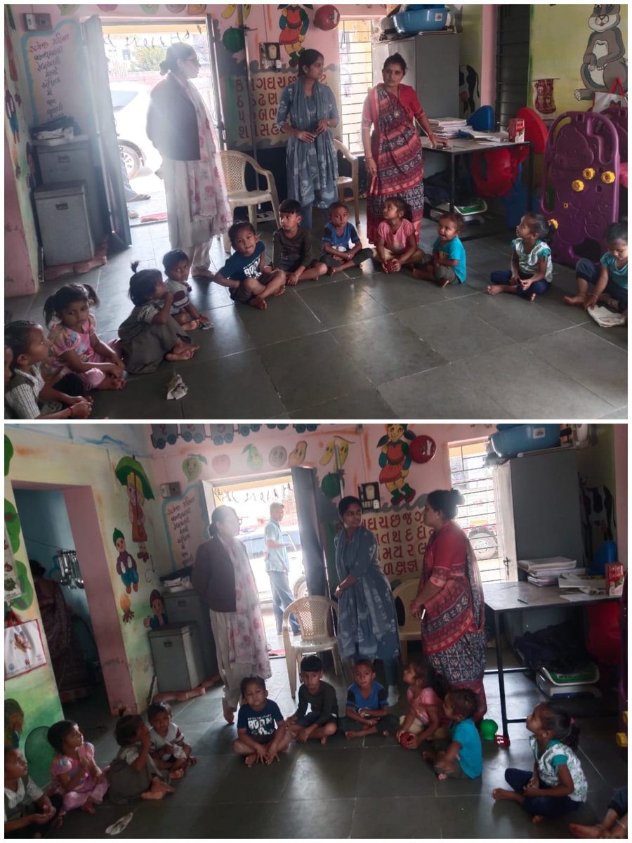 માન. જીલ્લા વિકાસ અધિકારીશ્રી દ્વારા બોરસદ ઘટક 1 ના સંતોકપુરા ગામ ની જુના પંચાયત કેન્દ્ર ની મુલાકાત લીધી. મુલાકાત દરમ્યાન દૈનિક કામગીરી, પૂરક પોષણ, સ્વચ્છતા ની ચકાસણી કરેલ તેમજ બાળકો સાથે વાર્તાલાપ કરેલ.
<a href="/ddo/">DDO</a>.anand <a href="/CollectorAnand/">Collector Ofc Anand</a>