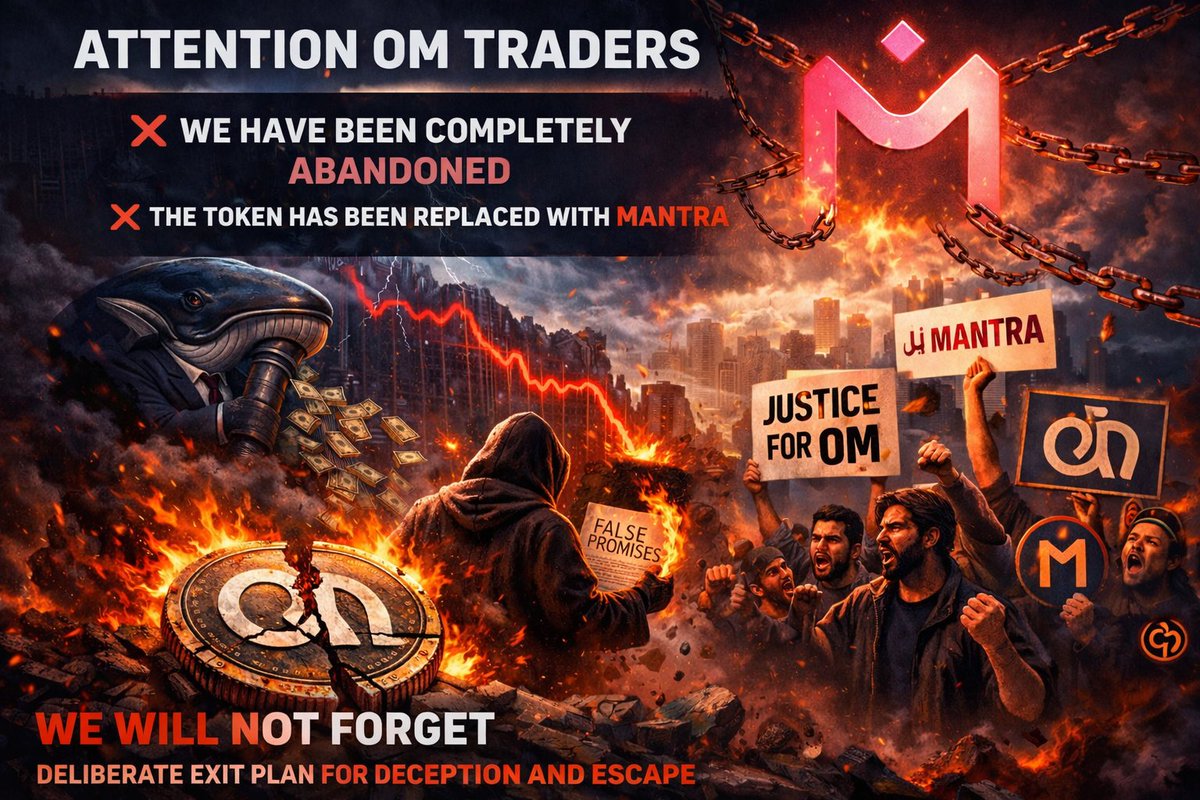 <a href="/MANTRA_Chain/">MANTRA | The EVM L1 for RWAs</a> <a href="/hyperlane/">Hyperlane ⏩</a> 🚨 Attention OM Traders 🚨❌ We have been completely abandoned.
❌ There is no return to the story — the token has been replaced with MANTRA.⏳ The real sequence of events:
1️⃣ Supply concentration and artificial price inflation
2️⃣ Around $650 million exited the market in plain