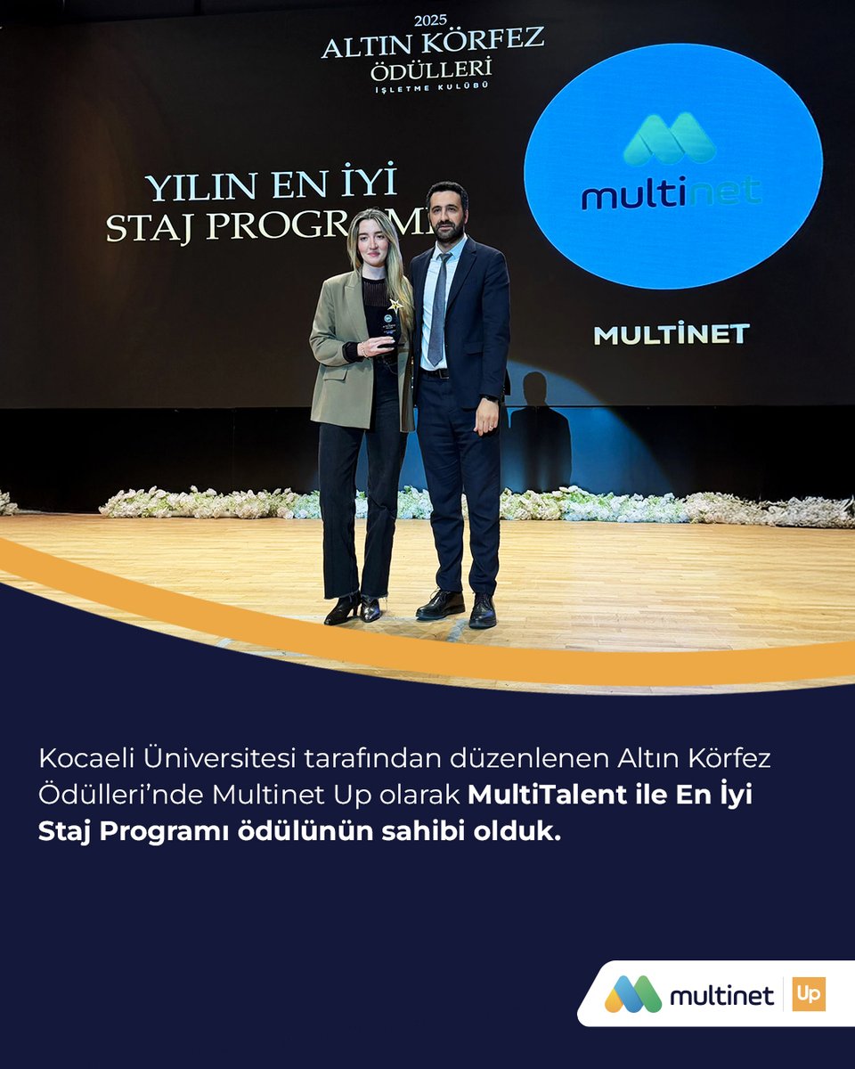 multinetcomtr's tweet image. Kocaeli Üniversitesi tarafından düzenlenen Altın Körfez Ödülleri’nde Multinet Up olarak MultiTalent ile En İyi Staj Programı ödülünün sahibi olduk. Ekibimizi tebrik ederiz.

#MultinetUp