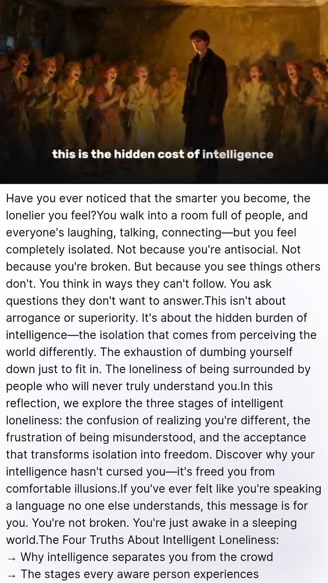 top_politiek's tweet image. 8/
#AllenWatt

Why intelligent people 
are always alone

odysee.com/@JVDW-Music:0/…