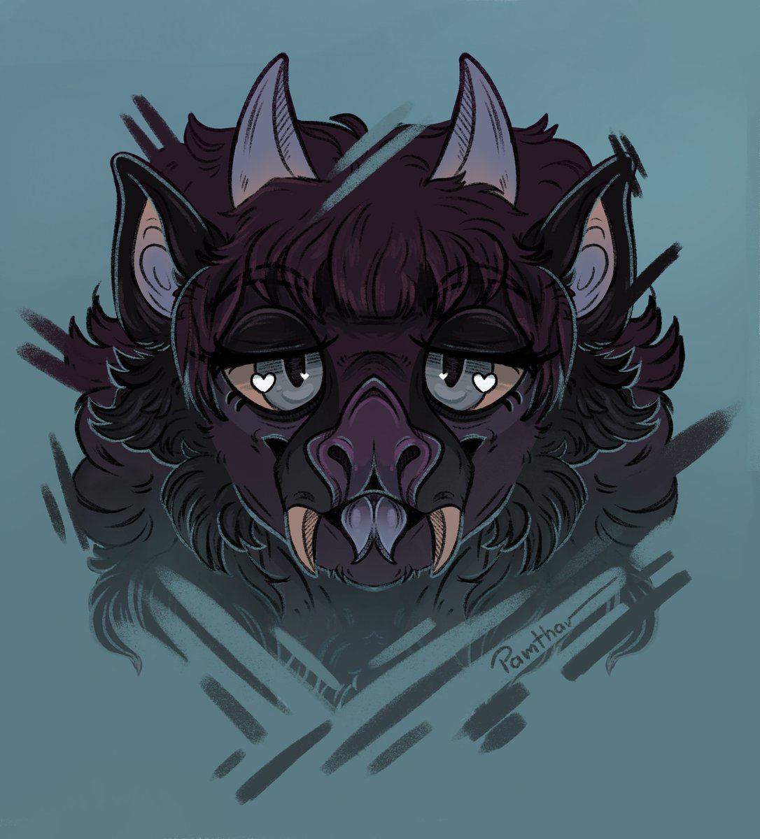 Oh, I didn't even post this year's Art Fight attack D:

#artfight #furry #furryart #headshot #bat #dragon