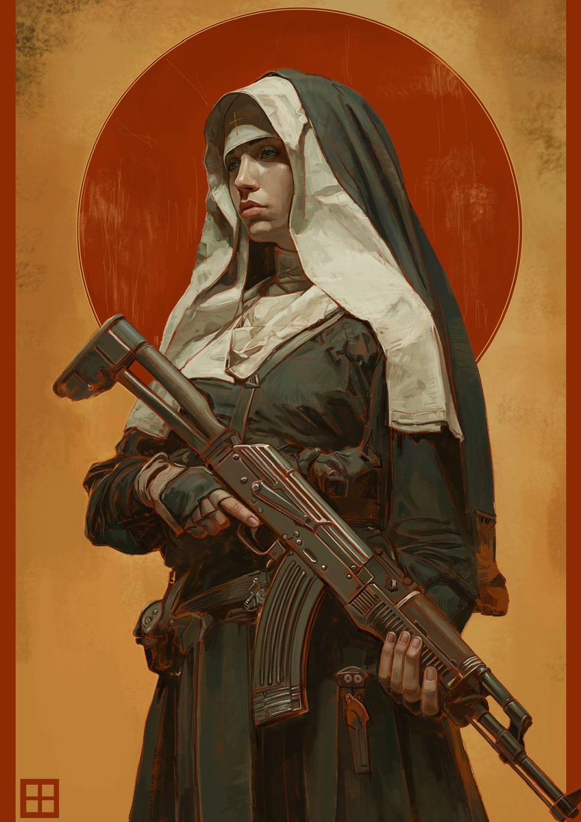 Riabovitchev's tweet image. Nun With Guns.  .  .
2025.  .  .
