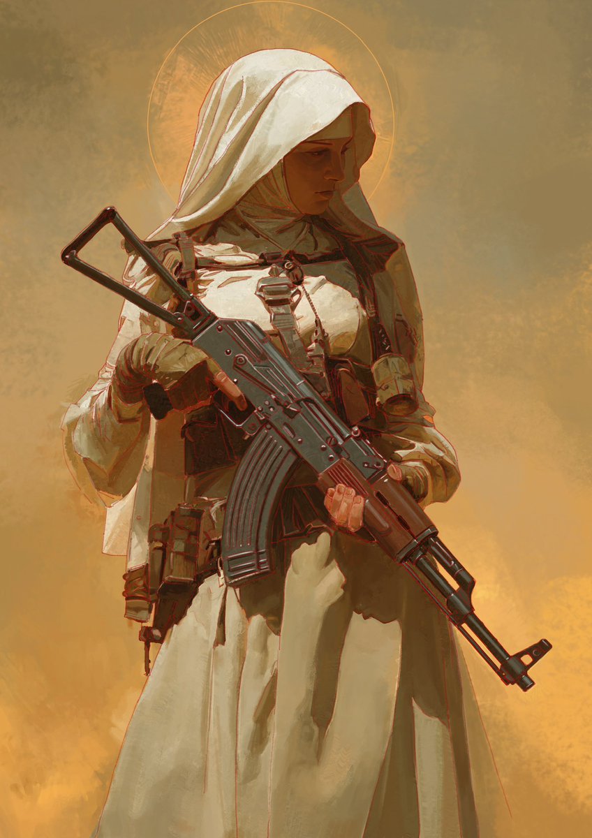 Riabovitchev's tweet image. Nun With Guns.  .  .
2025.  .  .